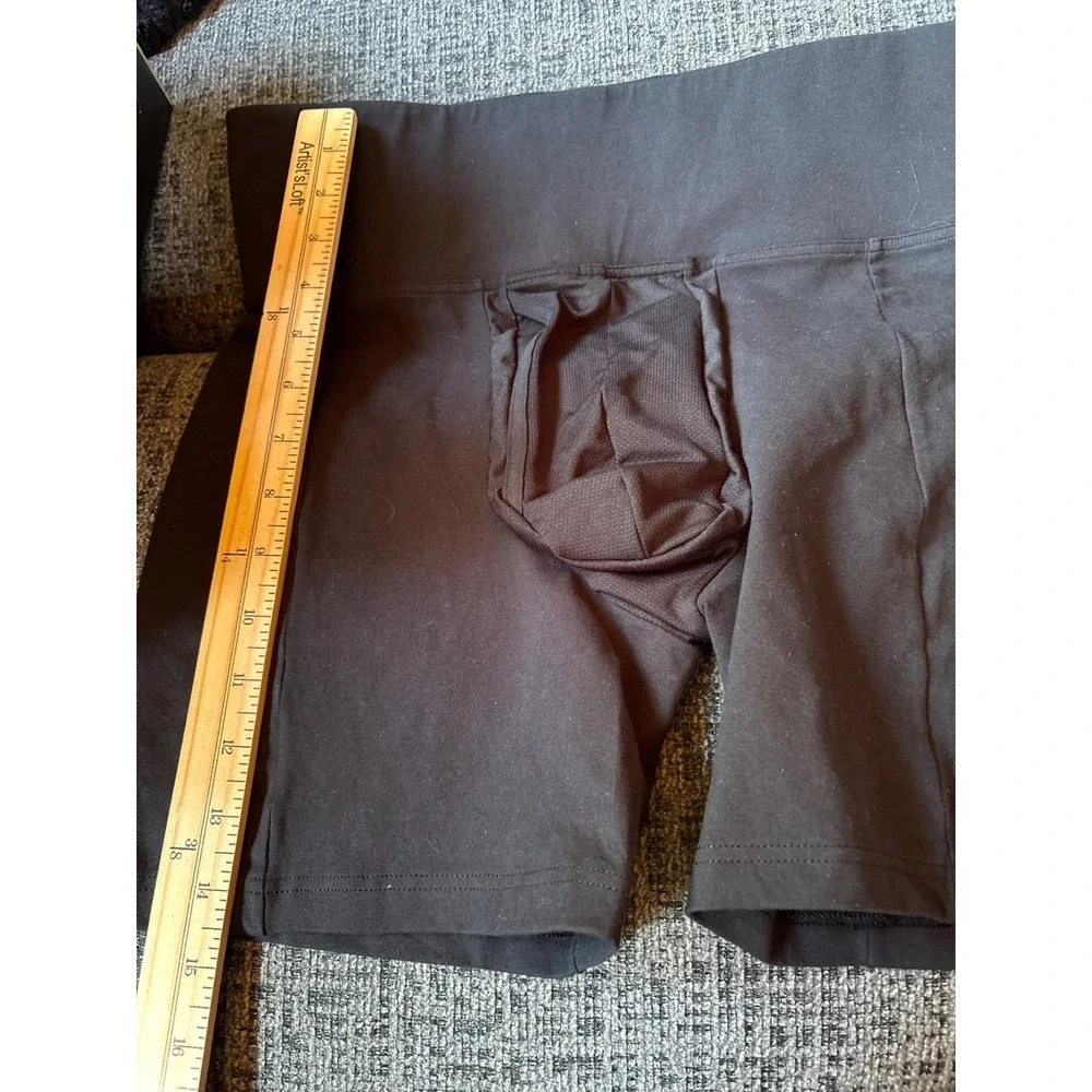 Spanx Mens Black Cotton Compression Boxer Briefs High Waist Shapewear Large 2194